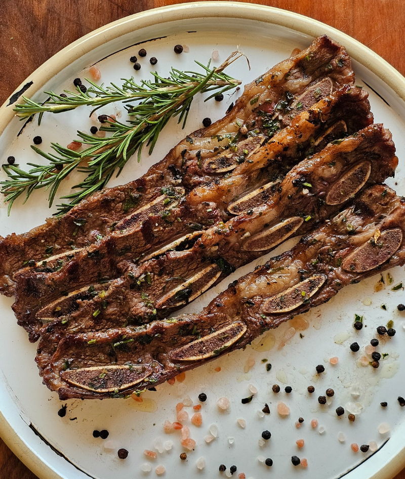 Thin-Cut Short Ribs "Fast Grill" with  Chimichurri