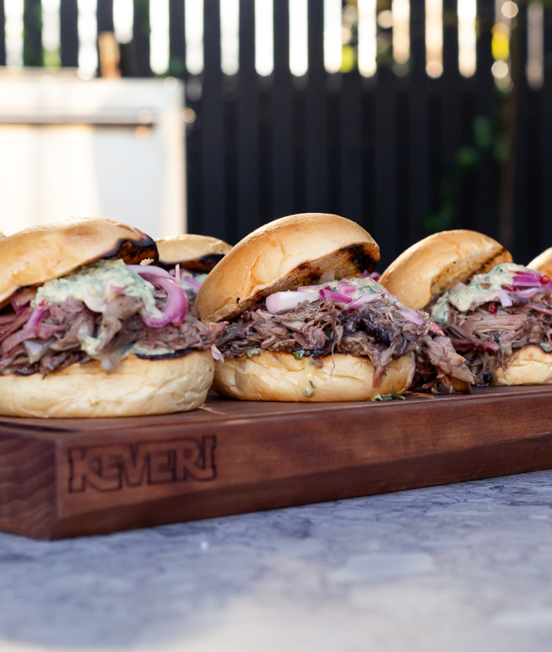 Pulled Lamb Sandwich with Fresh Mint Chimichurri Mayo