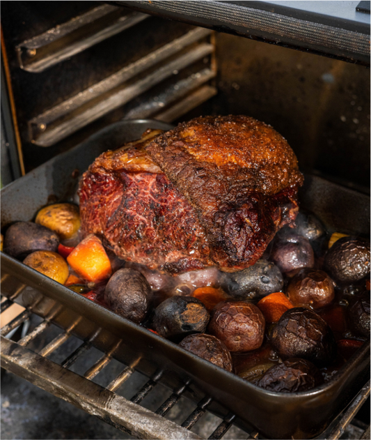 New York Roast with Veggies and Potatoes