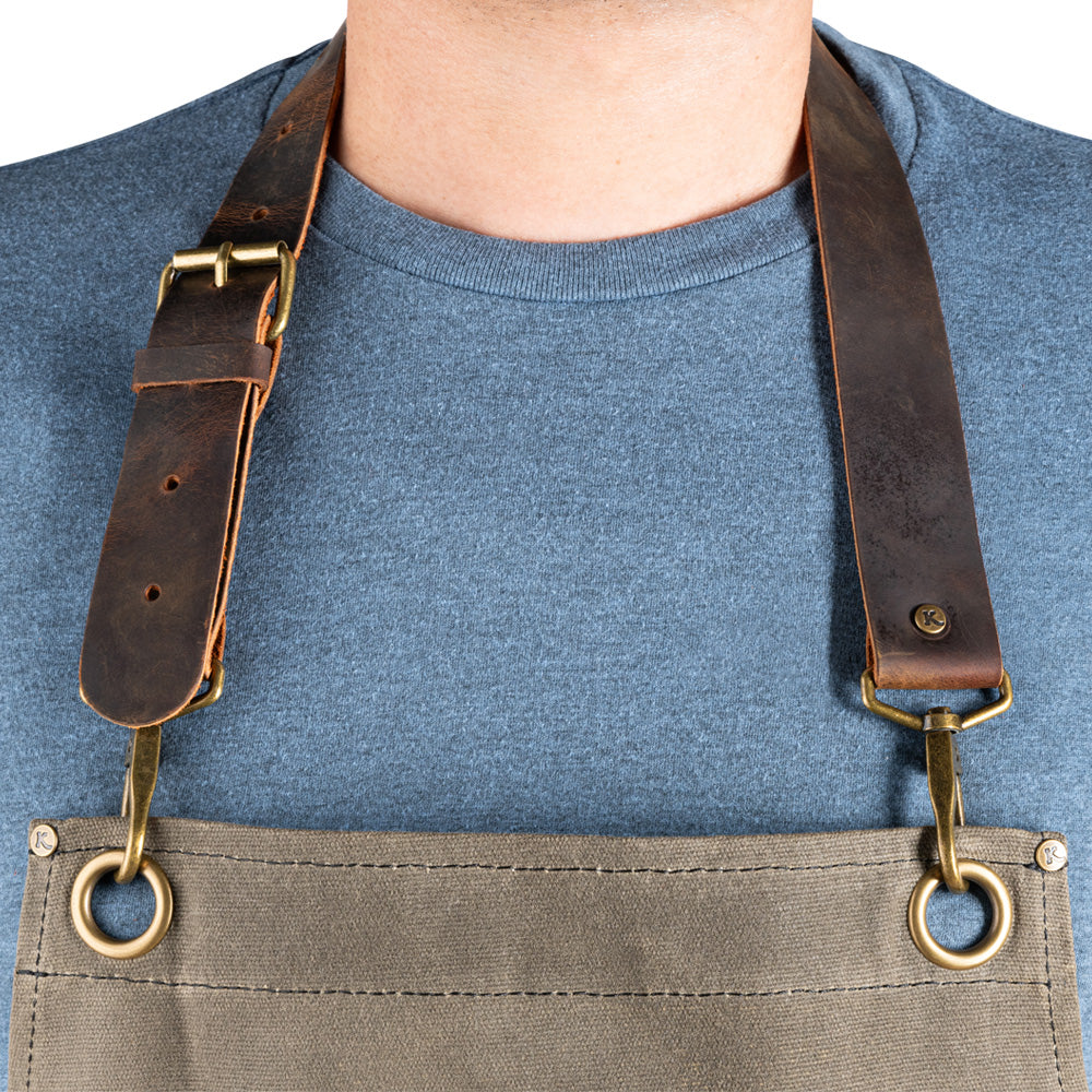 Waxed Cotton Apron - Olive Green – Keveri US