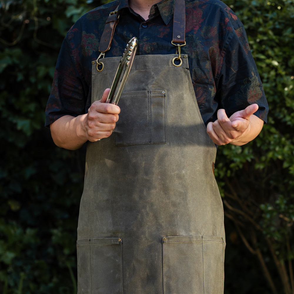 Waxed Cotton Apron - Olive Green – Keveri US